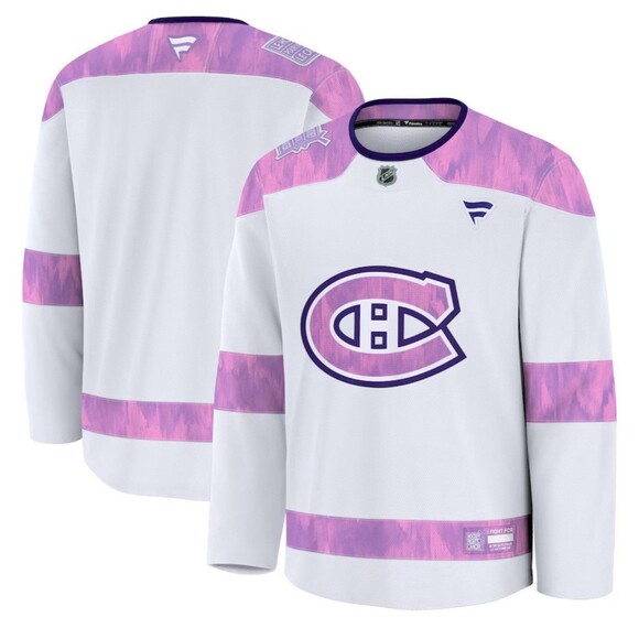 Size XL Fanatics Montreal Canadiens Hockey Fights Cancer Jersey 2024 NHL NEW - Picture 1 of 4